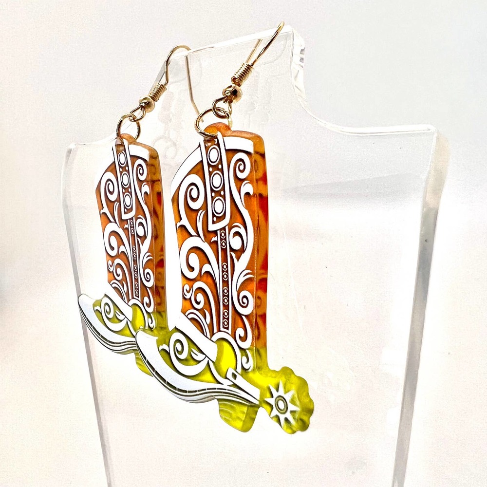 Cowboy Boot Earrings - Cowgirl Earrings - Texas Earrings - Shoe Earrings - Cute - Picture 6 of 11